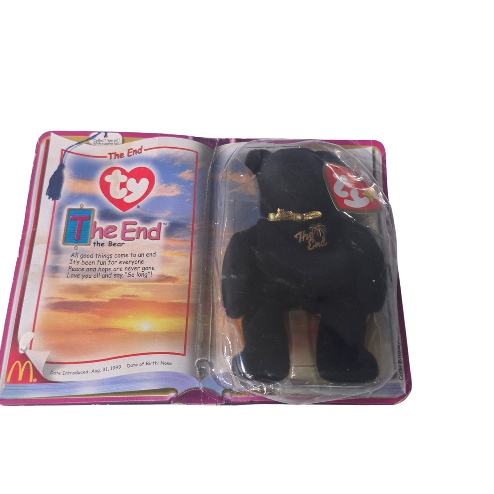 Ty McDonalds Teenie Beanie Babies 2000 The End the Bear Sealed in Book Packaging